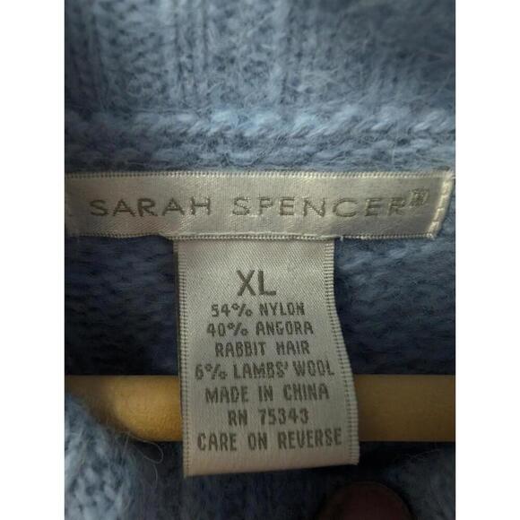 Vintage Sarah Spencer Angora Wool Light Blue Turtleneck Sweater Size XL - Picture 3 of 4